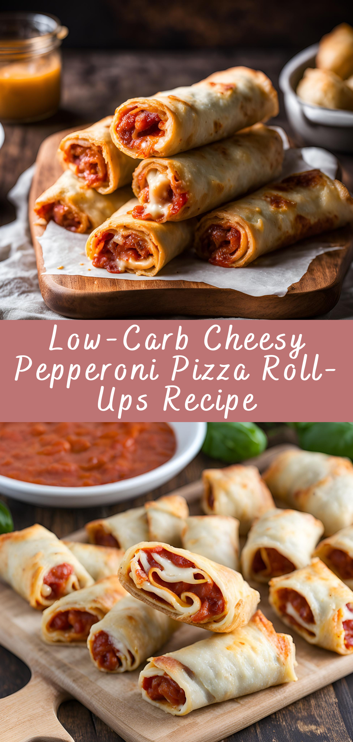 Low-Carb Cheesy Pepperoni Pizza Roll-Ups Recipe