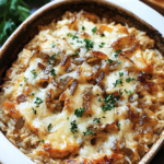 French Onion Chicken Rice - Clara quick dinners