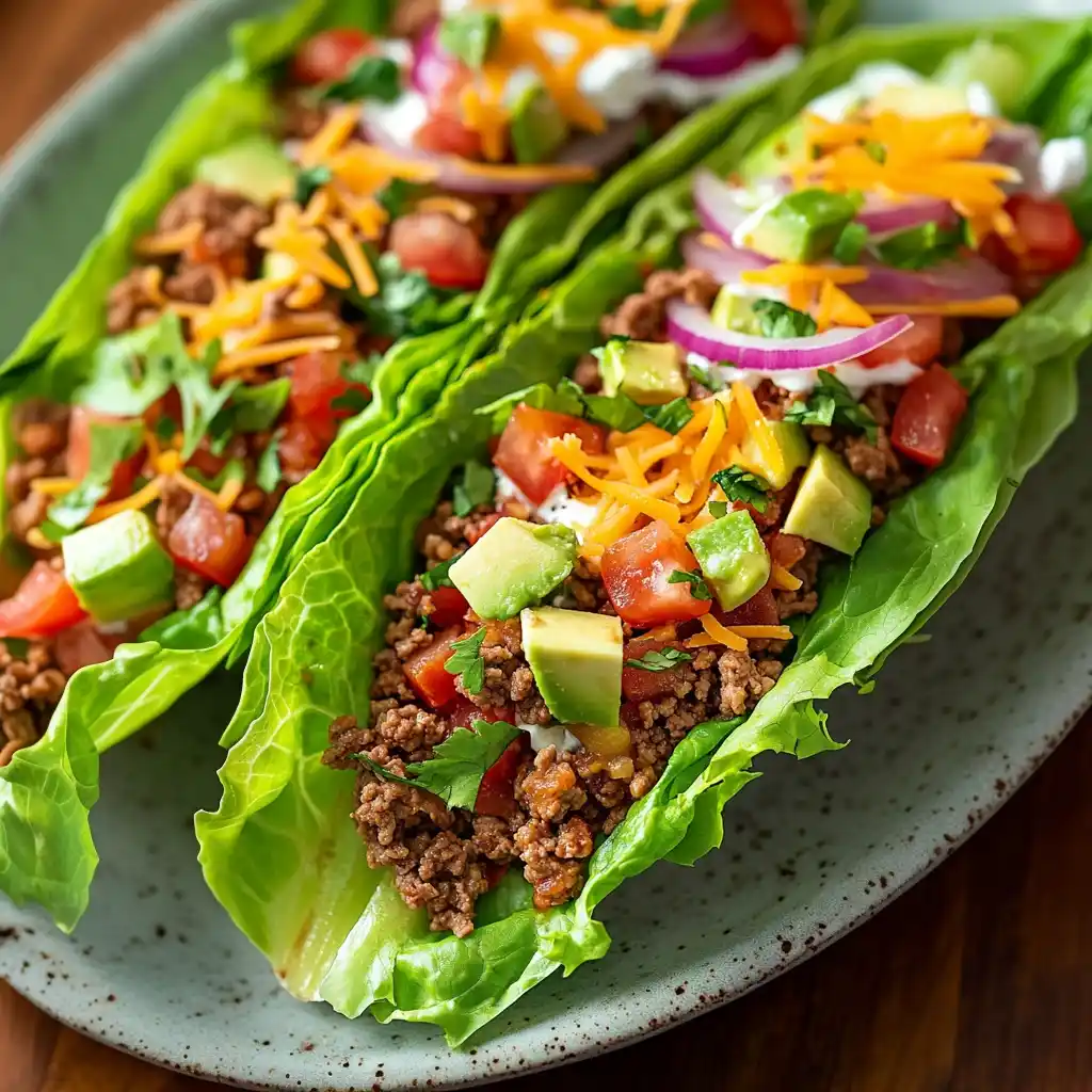 Mexican Ground Beef Lettuce Wraps