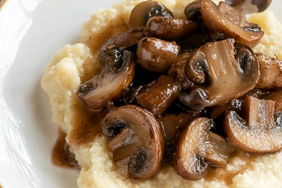 Mushroom and Cauliflower “Polenta” | JustWorthi