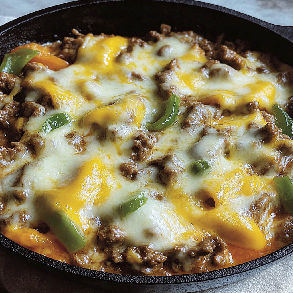 Philly Cheese Beef Skillet